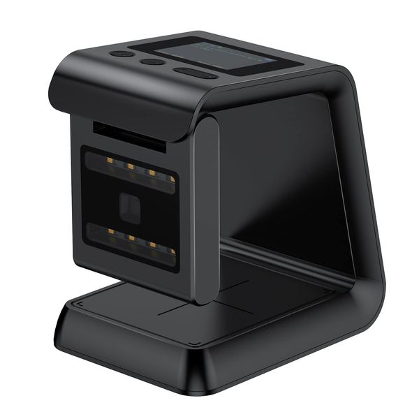 Alacrity 2D 1D QR Wireless Desktop Barcode Scanner, LCD Screen, Bluetooth 2.4GHz Wireless USB Wired 3 in 1, Hands Free Barcode Reader, 5500