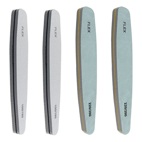 Nail Files 4 Pieces Nail Buffer Blocks Professional Double Sided Nail File 100/180 220/280 Grit for Acrylic Natural Gel Nails Polish Suitable for Home Nail Salon