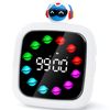 Yunbaoit Digital Visual Timer for Kids, Rechargeable 99-Minute Silent Countdown Timer with 19 Ringtones, 9 Optional DIY Color Planet Display, Time Management Tool with Pause Function (Robot)