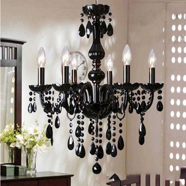 Modern Pendant Lamp Crystal Deco 6-Light Candle Chandelier Ceiling Light Fixture