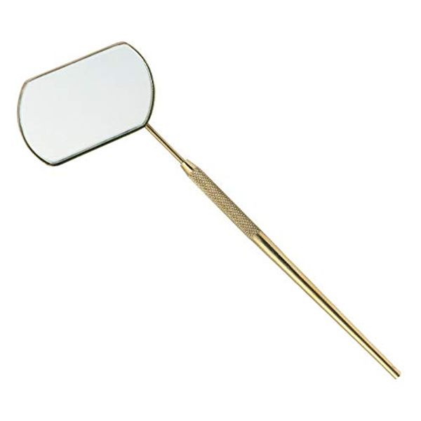 Metaleks 2Pcs EyeLash Extension Mirror, Lash Mirror for Eyelash Extension, Eye Makeup Inspection Mirror, Stainless Steel for Eyelash Extension Supplies and Accessories Golden Titanium Coated