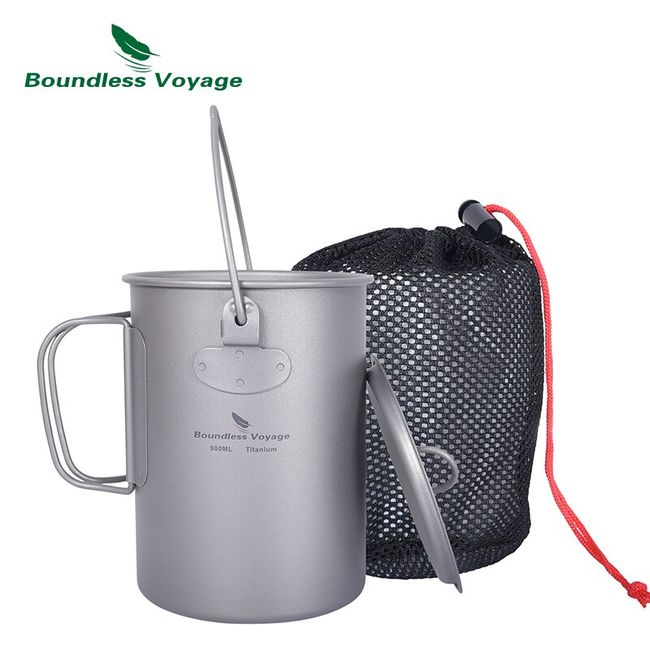 1.5l Titanium Coffee Kettle Camping Tea Pot Outdoor Hanging Coffee Maker 