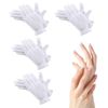Hand Moisturising Gloves, 4 Pair White Gloves with Elastic Wristband Reusable Cotton Gloves for Eczema Dry Hands Care Coin Jewelry Inspection