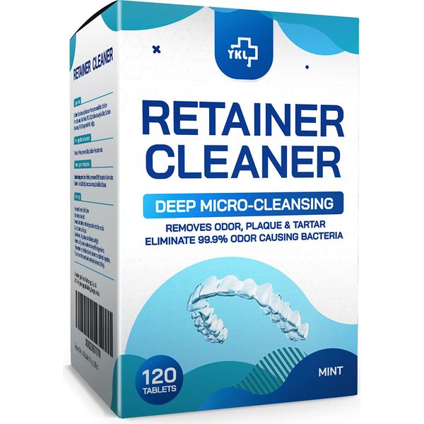 Retainer & Denture Cleaner Tablets - 4 Months Supply (120 pcs) Dental Retainers for Aligner - Mouth & Night Guards - False Teeth Whitening - Removes Odor & Plaque (120 Pcs)