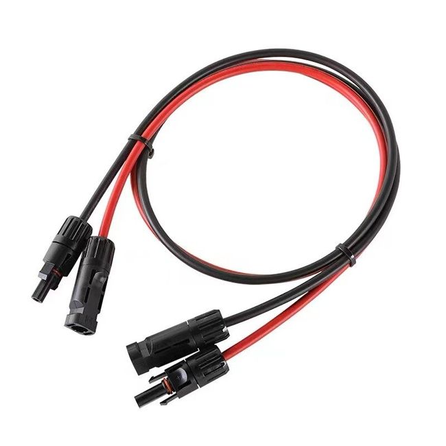 Pair of PV Solar Panel Extension Cable Wire (Black & Red