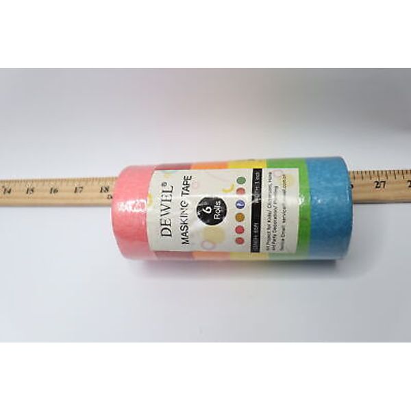 (6-Pk) Dewel Colored Masking Tape 1" x 22 Yard