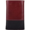 Mens Soft Leather Tri-Fold RFID Protected Wallet with Key Clips - Wine/Black