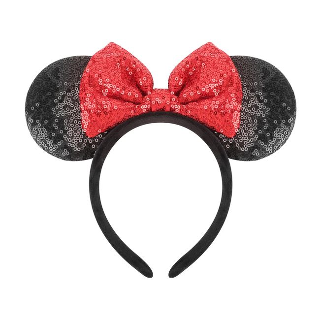 DRESHOW Mouse Ears Bow Headbands Glitter Party Decoration Cosplay Costume for Women