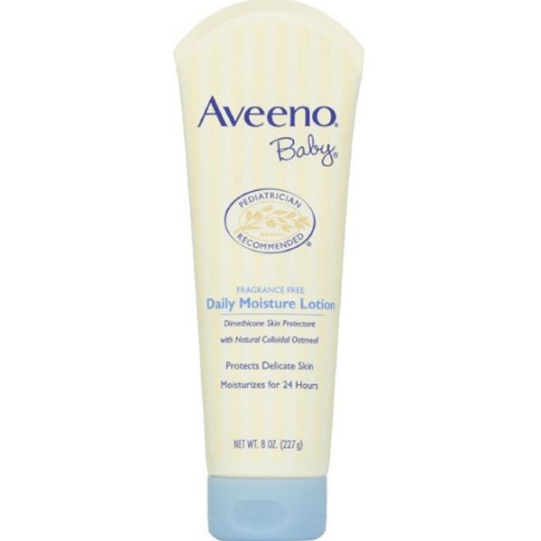 Aveeno Baby Daily Moisture Lotion for Delicate Skin with Natural Colloidal Oatmeal & Dimethicone, Hypoallergenic Moisturizing Baby Lotion, Fragrance-, Phthalate- & Paraben-Free, 8 fl. oz