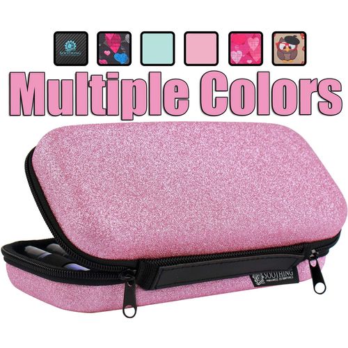20 Bottle Essential Oil Carrying Case Premium Hard Shell Protection for up to 20 Bottles – Perfect for Roller and Standard Bottles 5ml to 10ml – Great for Travel (Pink Glitter)