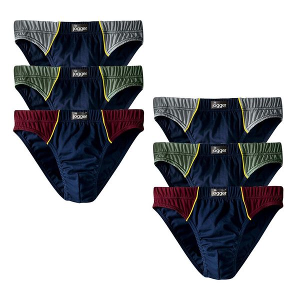 Le Jogger Herren Slips, 6er Pack, Unterhosen, Schlüpfer, Baumwolle (7, farb-set)