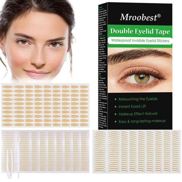 TruuMe 960 Stück Schlupflider Stripes, Schlupflider Tapes, Augenlid Stripes, Augenlidklebeband, Double-Sided Eyelid Tapes, Unsichtbares Doppelte Augenlid Stripes, mit Gabelstangen Pinzette