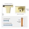 Haliwu 4 Pack Black and Gold Cabinet Knobs - 2 Tone Square Kitchen Cabinet Knobs - Zinc Alloy