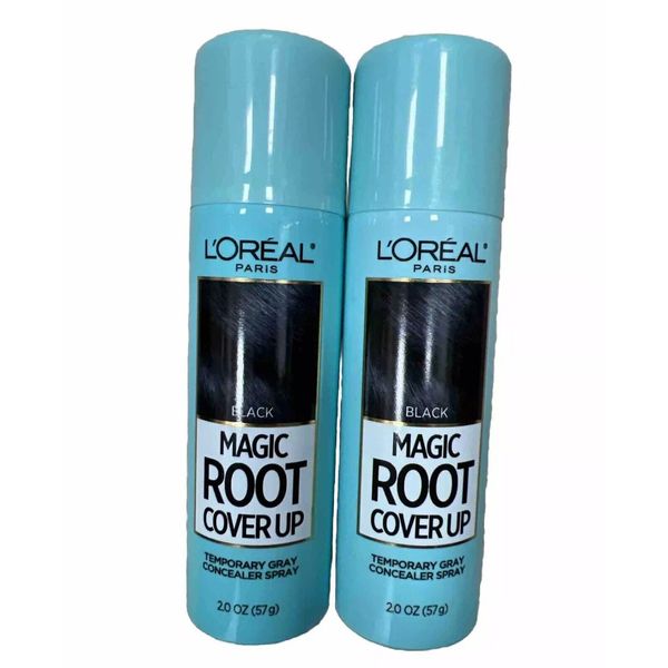 QTY 8 - L'Oreal Root Cover up Dye Temporary Gray Concealer Spray - Black 2 Oz