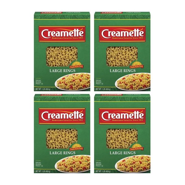 Creamette Large Rings Pasta Noodles 16 oz Box (4 boxes)