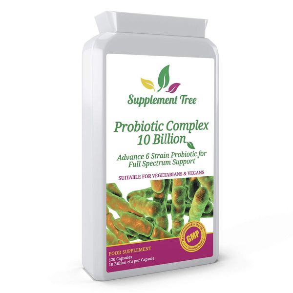 Probiotics Complex 10 Billion CFU | 120 Targeted Release Capsules | Vegans & Vegetarian Friendly