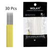 WOLAYI 30pcs 15F Double Line Flat Eyebrow Microblading Needle for Fog Embroidery Blades Needles for Permanent Makeup Manual Supplies (15 Pins,Yellow)