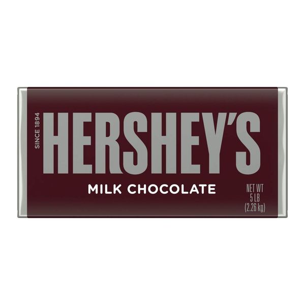 HERSHEY'S Milk Chocolate Giant Candy,Gluten Free, 5 Lb Bar