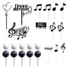 23 Pieces Music Theme Cake Inserts, Musical Note Cake Inserts, Creative Cake Decorations, Rock Theme Party Decorations