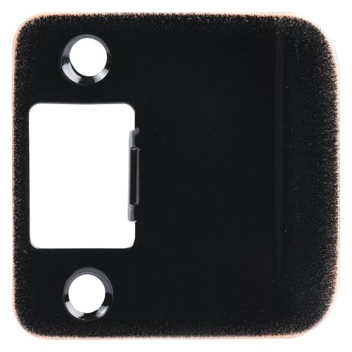 Designers Impressions Oil Rubbed Bronze 1-3/4" Inch Extended Lip Strike Plate Round Radius Corners - 2-1/4" Overall Length: EST-105