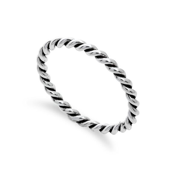 Sterling Silver 2mm Stacking Twisted Rope Ring Size U (I - U Available)