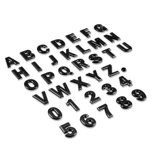 DNA Motoring EM-L-LETTER-3-BK Black Number Metal Decal Emblem Badge Sticker for Auto Car Truck Motorcycle Logo - 3