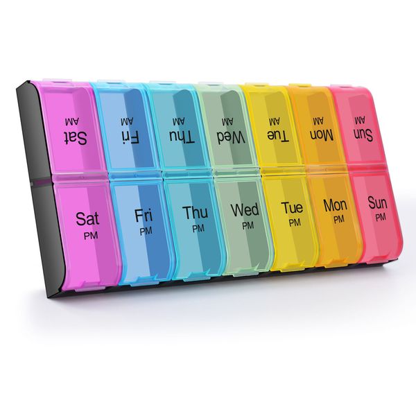 Weekly Pill Organizer Medicine Case Healthcare 7 Day AM PM Tablet Vitamin Holder