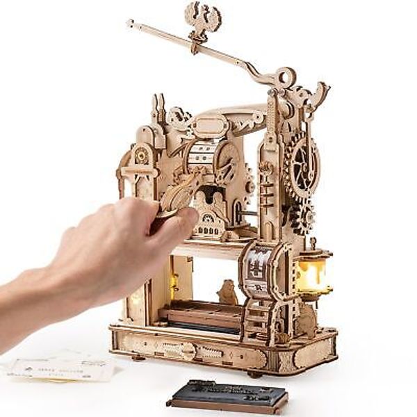 Printing Press Wooden Puzzle, 3D Puzzles for Adults and Teens, Mechanical Woo...