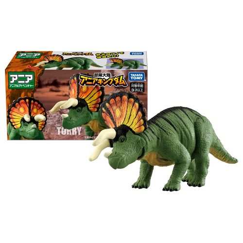 TAKARA TOMY Ania Adventure Continent Ania Kingdom Tri (Triceratops) Animal Dinosaur Toy for Ages 3 and Up