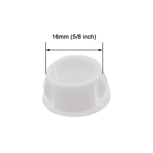 Zorfeter 30 Pcs White Hole Plugs 16mm (5/8 inch) Flush Type Panel Plastic Plugs, Furniture Fencing Post Pipe Insert End Caps
