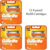 Gillette Fusion 5 Razor Blade Refills, 12 Cartridges