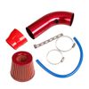 3" Red Cold Air Intake Filter Pipe Induction Kit Power Flow Hose System Car Part