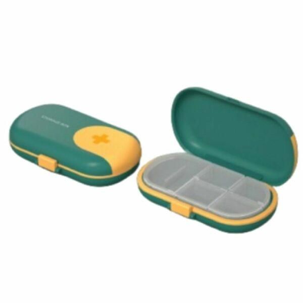 Portable Cutting Pill Case Green