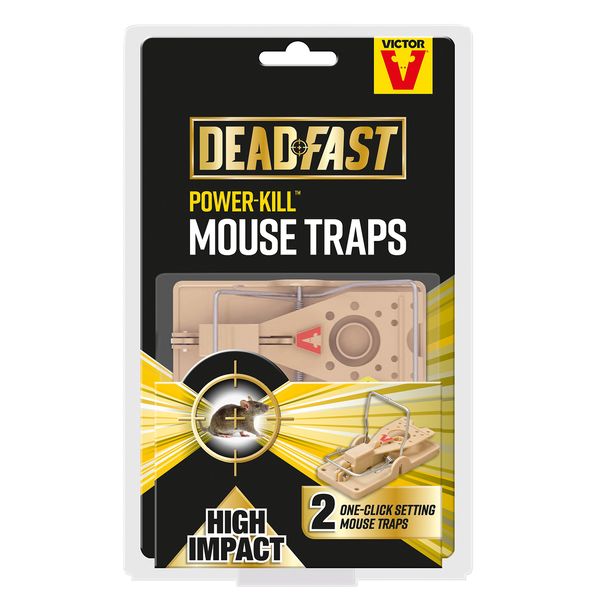 Deadfast 20300576 Power Kill Mouse Trap, Twin Pack, Black