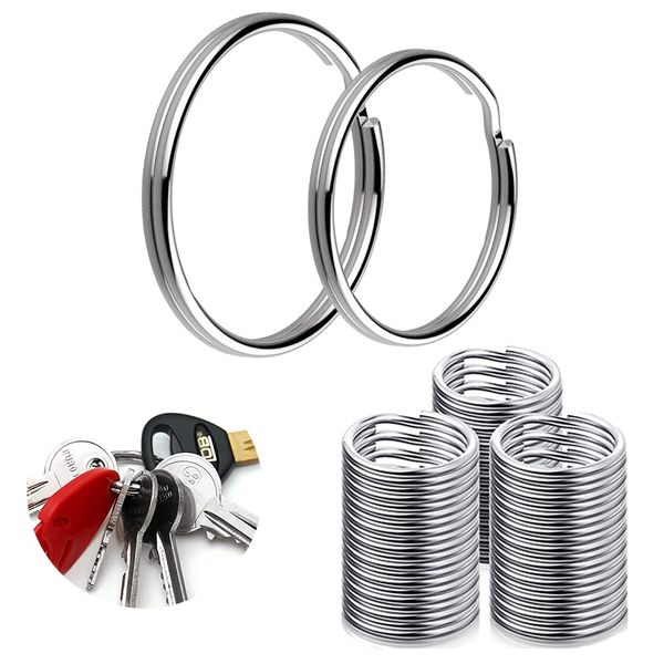 30Pcs Key Rings Hoops, 25mm Mini Split Jump Ring, Round Metal Silver Key Rings, Stainless Steel Keychain Rings for DIY Art Craft, Crafts Ornaments, Jewelry Making, Bag, Handbag (Silver)