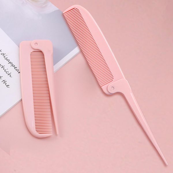 MONIXI Portable antistatic comb mini pocket comb foldable women's small travel foldable fine toothed comb hair styling tool plastic foldable comb for men and women (2#)