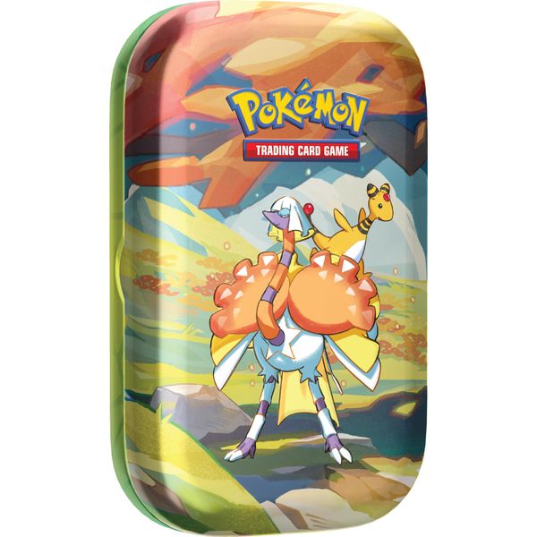 Pokémon TCG: Vibrant Paldea Mini Tin – Espathra & Ampharos (2 Booster Packs, 1 Sticker Sheet)