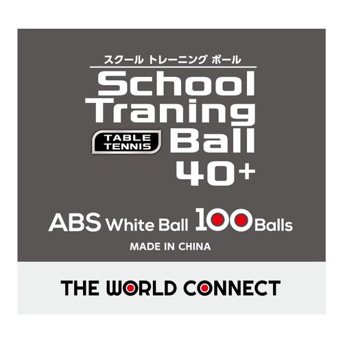 The World Connect DV010 Table Tennis Balls, TWC School, Training Balls, 40+ 100 Balls, White