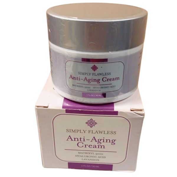 Simply Flawless Anti-Aging Cream Matrixyl 3000 Hyaluronic Acid Lavandox 1 Oz
