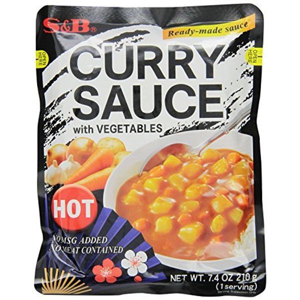 S&B Curry Sauce with Vegetables Hot, 7.4-Ounce (Pack of 20)