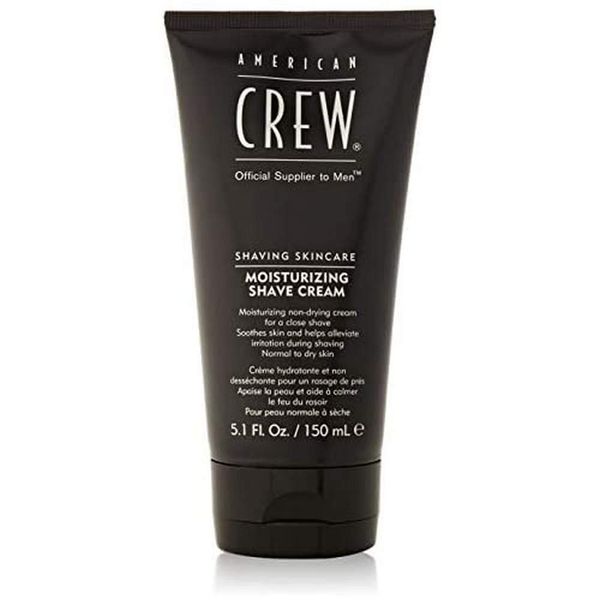 AMERICAN CREW – Moisturizing Shave Cream, 150 ml, schäumende Rasiercreme mit Avocado-Öl & Aloe vera, Pflegeprodukt mit Vitaminen für trockene & empfindliche Haut, beugt Irritationen vor