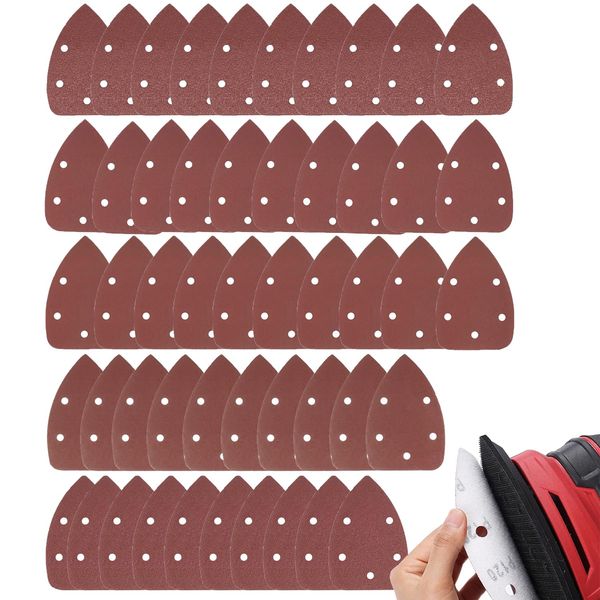 Premium Mouse Detail Sander Pads - 50pcs Assorted Grit Sandpaper for Black and Decker Mouse Sander