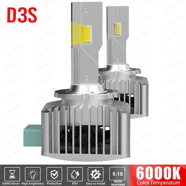 2pcs D3S D3R LED Headlight Bulbs 120W 6000K Super White HID Xenon Conversion Kit