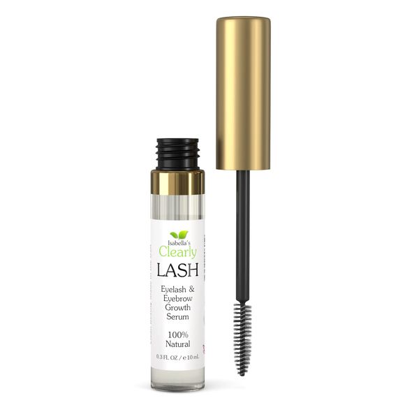 Clearly LASH, Natural Eyelash Growth Serum for Longer, Fuller Enhanced Lashes and Brows with Castor Oil + Vitamin E | Irritation Free and Paraben Free