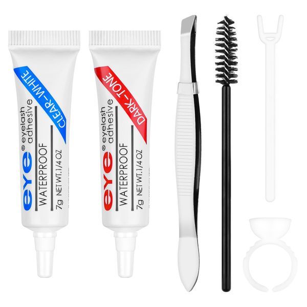 Wimpernkleber, Wasserfest und Schnelltrocken Wimpern Extensions Kleber, 6 pcs Lash Glue für Falsche Wimpern zum Kleben mit Extra Starkem Halt, Wimpernkleber für Wimpernverlängerung