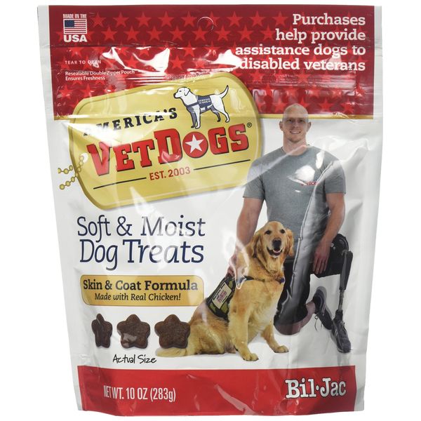 Bil-Jac (6 Pack) America's Vet Dogs Skin and Coat Dog Treats, 10 Ounces Each