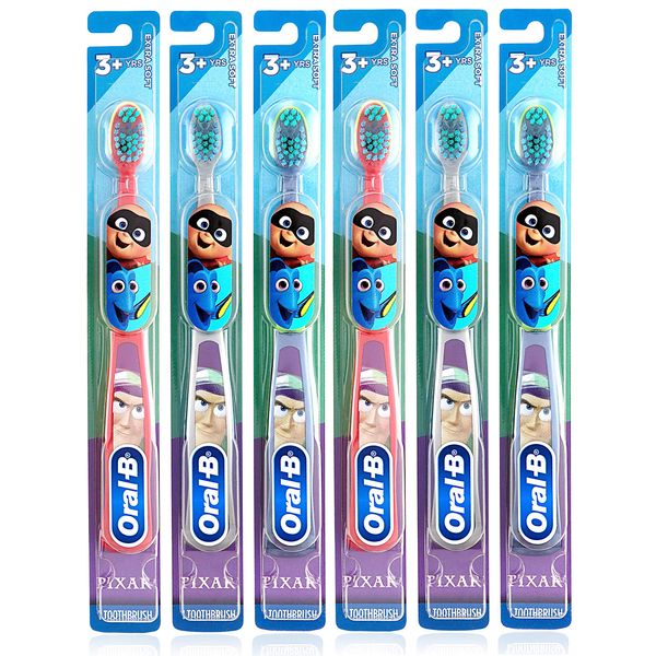 Oral-B Toy Story Kids Toothbrush for Little Children 3+ Years Old, Extra Soft - Pack of 6