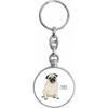 Toff London Beige Pug Dog Keyring