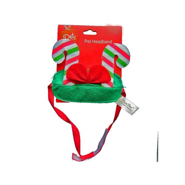 Dan Dee Pet Central Pet Headband Candy Cane Elf (One Size Fits Most)