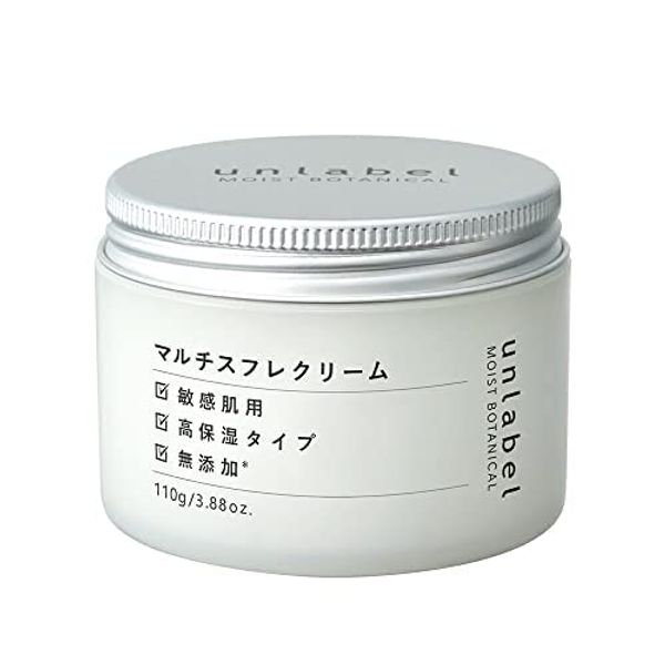 Unlabel Moist Botanical, Multi-Souffle Cream, Certified Organic Ingredients, Naturally Derived Ingredients, Moisturizing Cream, Silicone Free, 4.1 oz (110 g), Made in Japan, Skin Care, Highly Moisturizing, Horserum Leaves, Stem Extract, Peony Root Extract